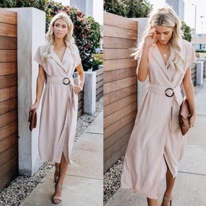Vici Belted Wrap Midi Dress